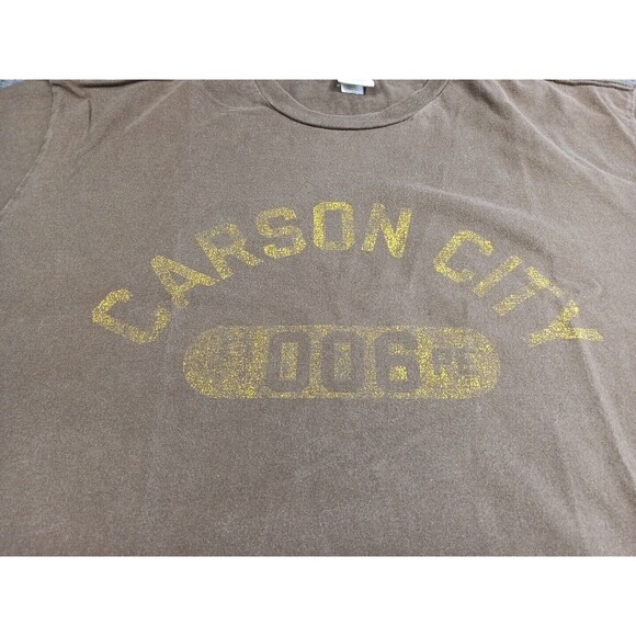 Vintage Old Navy Mens T Shirt Carson City Short Sleeve Brown XL - Picture 6 of 12